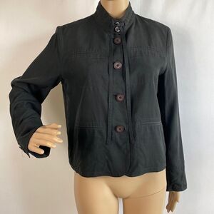 Trousers ETC. 100% silk black lightweight jacket size 6